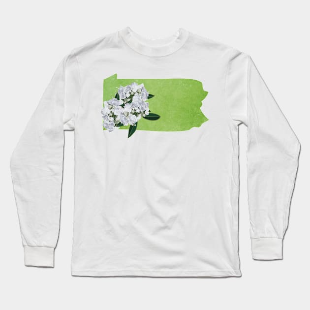 Pennsylvania Mountain Laurel Long Sleeve T-Shirt by Lavenderbuttons